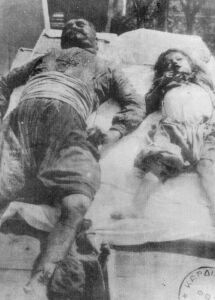 Greek grandfather and grandson slaughtered together by Turks, 1908
